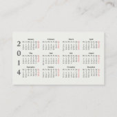 Venedig Business Card mit Kalender 2014 Visitenkarte (Rückseite)