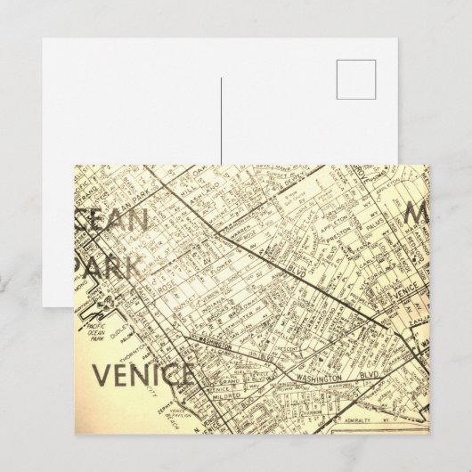 Venedig, CA Vintage Karte (Vorne/Hinten)