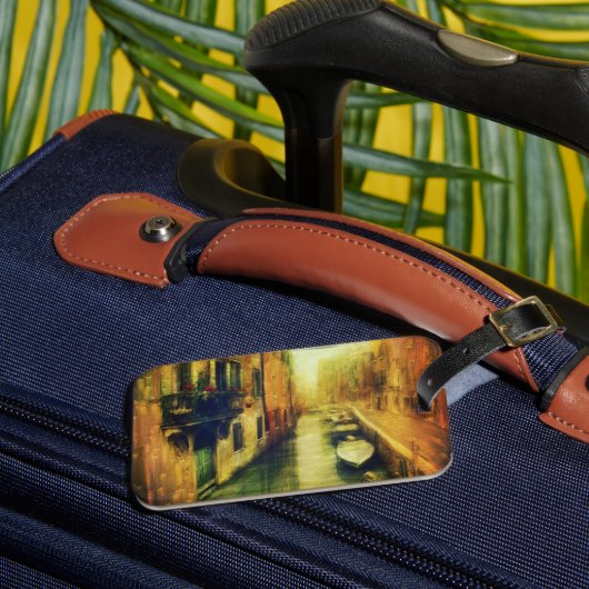 Venedig Canal Balcony Malerei Gepäckanhänger (Vorderseite Insitu 3)