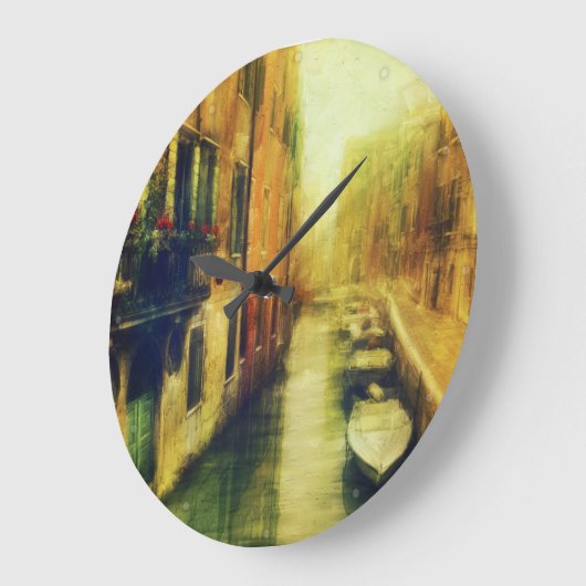 Venedig Canal Balcony Malerei Große Wanduhr (Winkel)