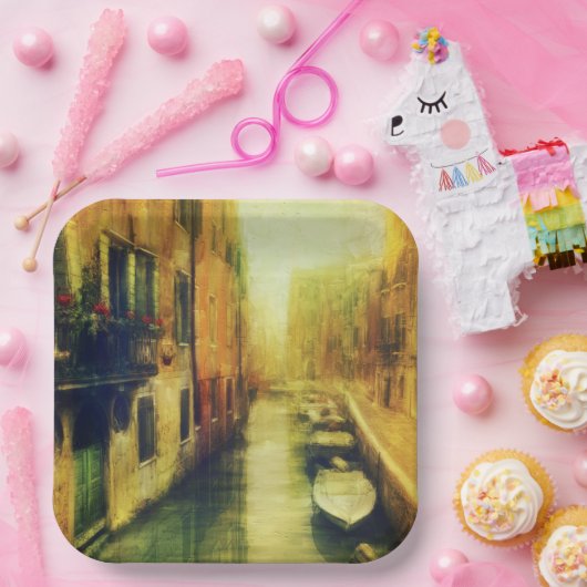 Venedig Canal Balcony Malerei Pappteller (Party)