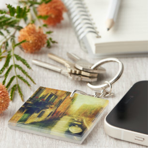 Venedig Canal Balcony Malerei Schlüsselanhänger