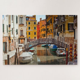 Venedig Canal Bridge Boote Italien Reisen Europa Puzzle