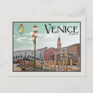Venedig - Canal Grande und Rialto Brücke Postkarte