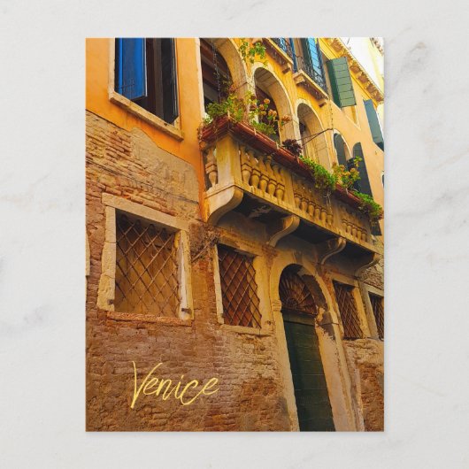 Venedig Canal Living Italienisches Gebäude Postkarte (Vorderseite)