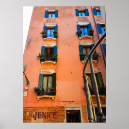 Venedig Canal Living Windows-Blume Fotografie Poster