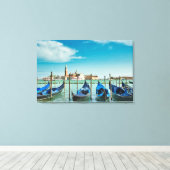 Venedig Canal mit blauen Gondeln Leinwanddruck (Insitu (Holzboden))