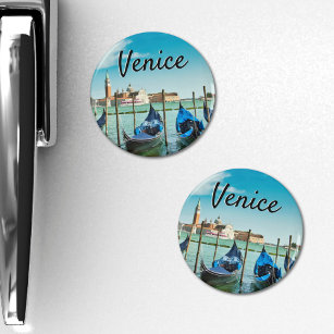Venedig Canal mit blauen Gondeln Magnet