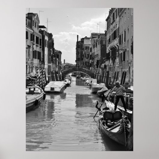 Venedig Canal Poster Black and White (Vorne)