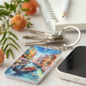 Venedig Canals Italy Watercolor Schlüsselanhänger (Vorderseite rechts)