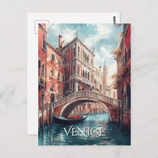 Venedig Canals Travel Postkarte (Vorne/Hinten)