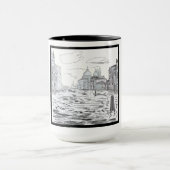 Venedig City Black and White Ringer 15oz Tasse (Zentrum)