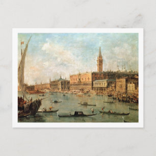 Venedig: Der Dogenpalast und der Molo von der Ba Postkarte