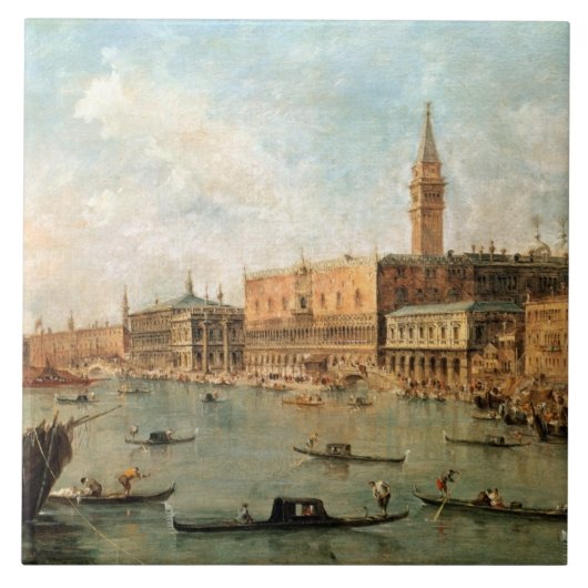 Venedig: Des der Palast und das Molo Doges vom Ba Fliese (Vorderseite)