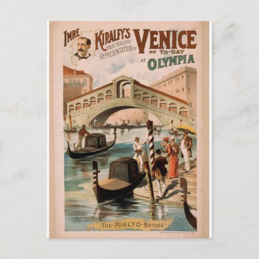 Venedig, die Meeresbrücke, die Rialto-Brücke Postkarte (Vorderseite)