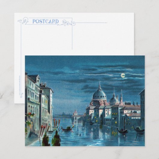 Venedig durch Mondlicht Postkarte (Vorne/Hinten)