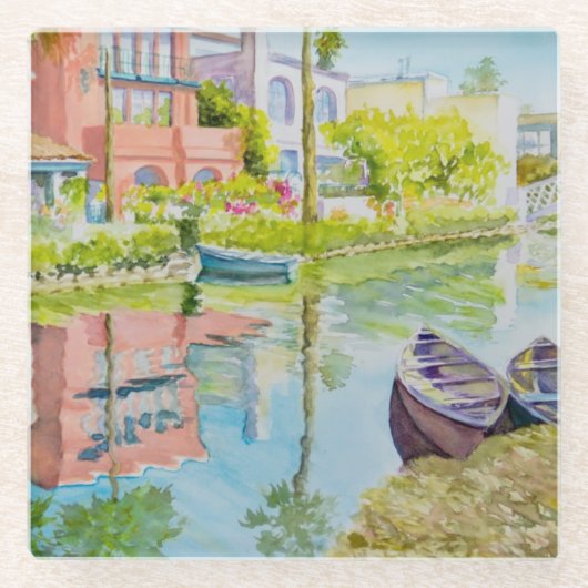 Venedig-Farben Glasuntersetzer (Vorderseite)