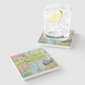 Venedig-Farben Steinuntersetzer (Seitenansicht)