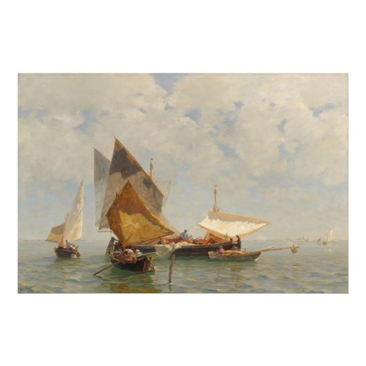 Venedig, Fischerboot in der Lagune (1889) Fotodruck (Vorne)