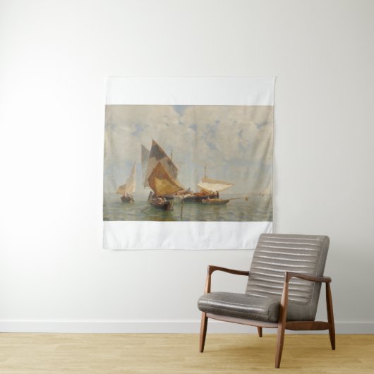 Venedig, Fischerboot in der Lagune (1889) Wandteppich (Beispiel)