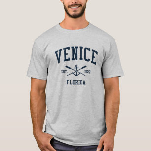 Venedig FL Vintag Navy Crossed Oars & Anchor T-Shirt