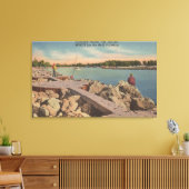 Venedig, Florida - Fischerei auf den Jetties Leinwanddruck (Insitu (Wohnzimmer))