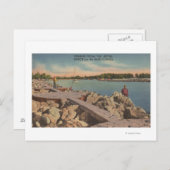 Venedig, Florida - Fischerei auf den Jetties Postkarte (Vorne/Hinten)