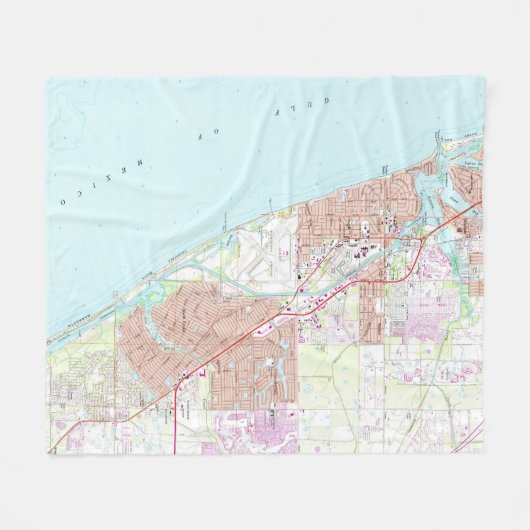 Venedig Florida Map (1973) Fleecedecke (Vorderseite (Horizontal))