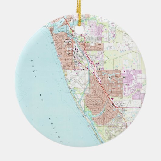 Venedig Florida Map (1973) Keramikornament (Hinten)