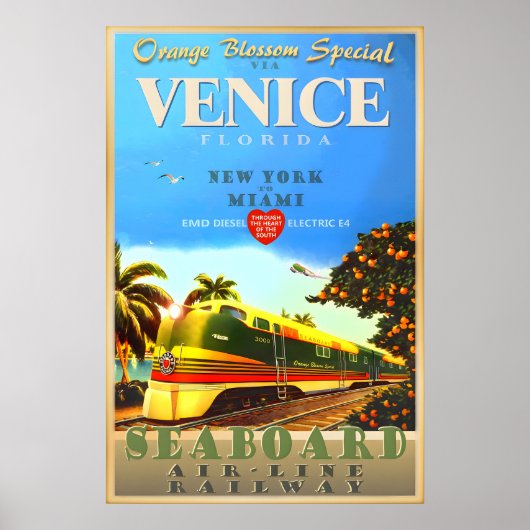 Venedig Florida Orange Blossom Special Train Art Poster (Vorne)