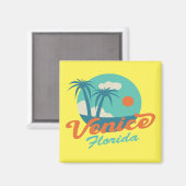 Venedig Florida Retro Stil Palmen und Strand Magnet (Vorderseite/Rückseite)