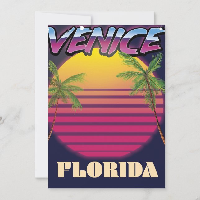 Venedig Florida Retro-Urlaubsplakat (Vorderseite)