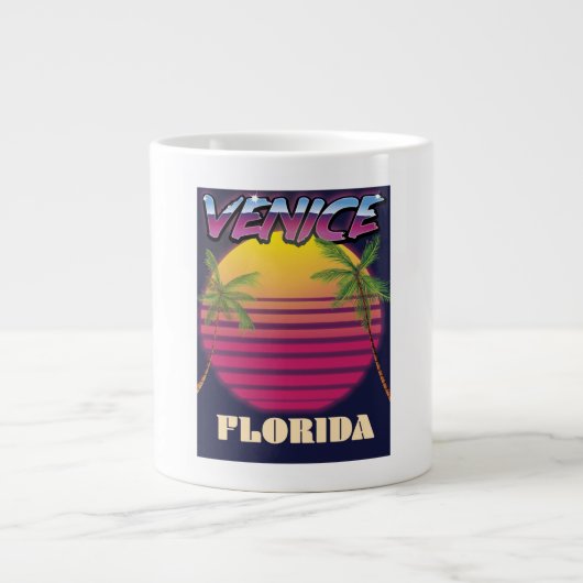 Venedig Florida Retro-Urlaubsplakat Jumbo-Tasse (Vorderseite)