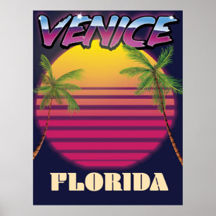 Venedig Florida Retro-Urlaubsplakat Poster