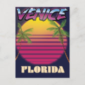 Venedig Florida Retro-Urlaubsplakat Postkarte (Vorderseite)