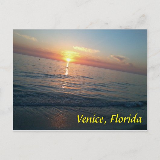 Venedig, Florida Strand bei Sonnenuntergang Postkarte (Vorderseite)