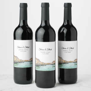 Venedig Gastgeschenk Hochzeit Personalisiertes Wei Weinetikett