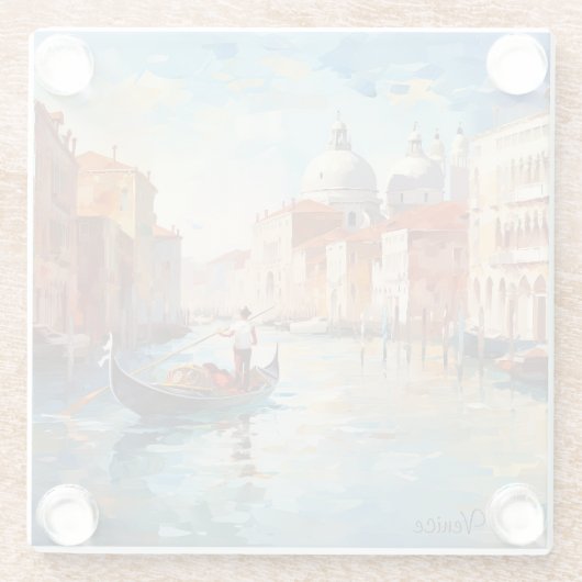 Venedig gestrichen, Italien Glasuntersetzer (Rückseite)