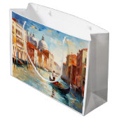Venedig gestrichen, Italien Große Geschenktüte (Rückseite Schrägansicht)