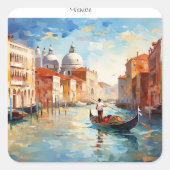 Venedig gestrichen, Italien Quadratischer Aufkleber (Vorderseite)
