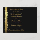 Venedig Goldmasquerade Maske Save the Date Postkar Ankündigungspostkarte (Rückseite)