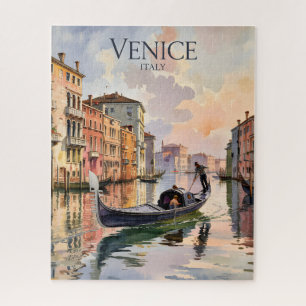 Venedig Gondelfahrt Aquarell Kanal Farbige Puzzle