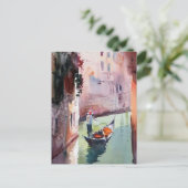 Venedig, Gondolier, Gondel, Venezianische Leinwand Postkarte (Stehend Vorderseite)