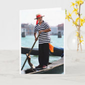 VENEDIG-GONDOLIERE MIT SEINEM HUT KARTE (Gelbe Blume)