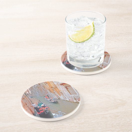 Venedig - Gondoliere Sandstein Untersetzer (Seite)