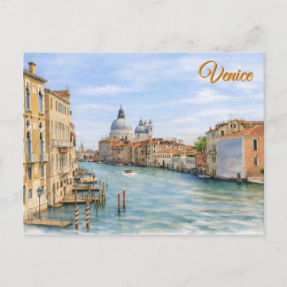 Venedig Grand Canal Aquarell-Kunst Postkarte