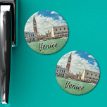 Venedig Grand Canal Doge Palast Piazza San Marco Magnet<br><div class="desc">Eine wunderschöne Aussicht auf Venedig (Italien) vom Canale Grande. An diesem Kühlschrankmagnet sehen Sie rechts den Doge's Palace,  in der Mitte den Piazza San Marco und etwas weiter zum links Markusplatz.</div>