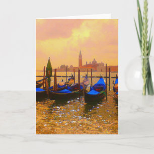 Venedig Grand Canal & Gondeln Italien Reise Kunstw Karte