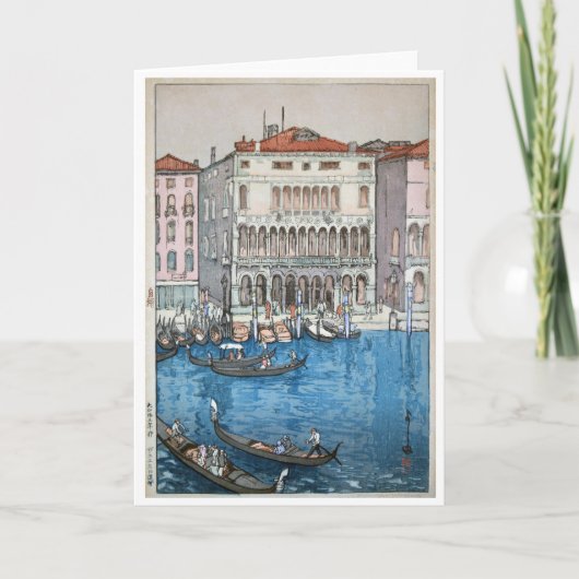 Venedig, Hiroshi Yoshida, Holzschnitt Feiertagskarte (Vorderseite)