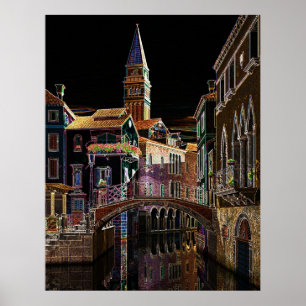 Venedig im Neon Poster